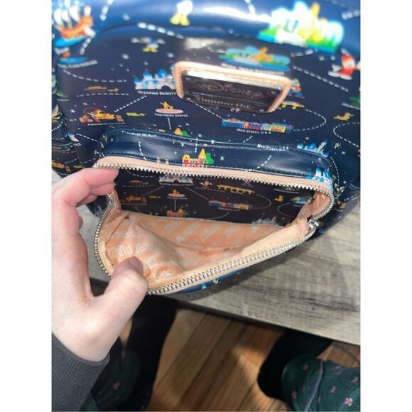 Loungefly Disneyland 65th Anniversary Disney Park Map Convertible Mini Backpack - Picture 6 of 9